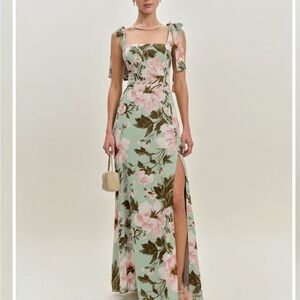 Reformation Westerly Dress Green - Size 0